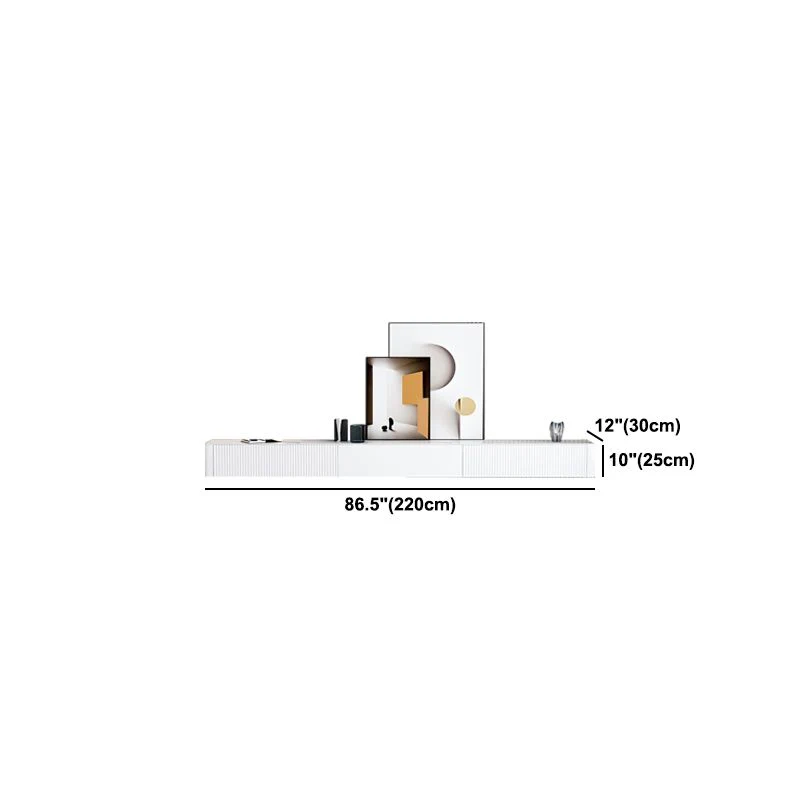Mueble para TV de piedra estilo moderno Consola para TV de pared con cajones Clearhalo