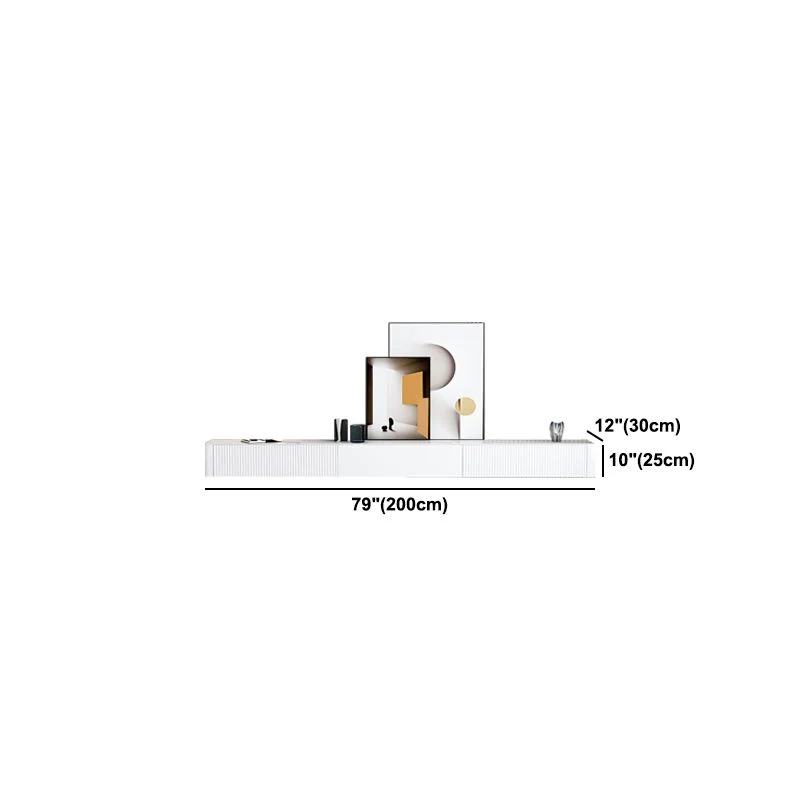 Mueble para TV de piedra estilo moderno Consola para TV de pared con cajones Clearhalo