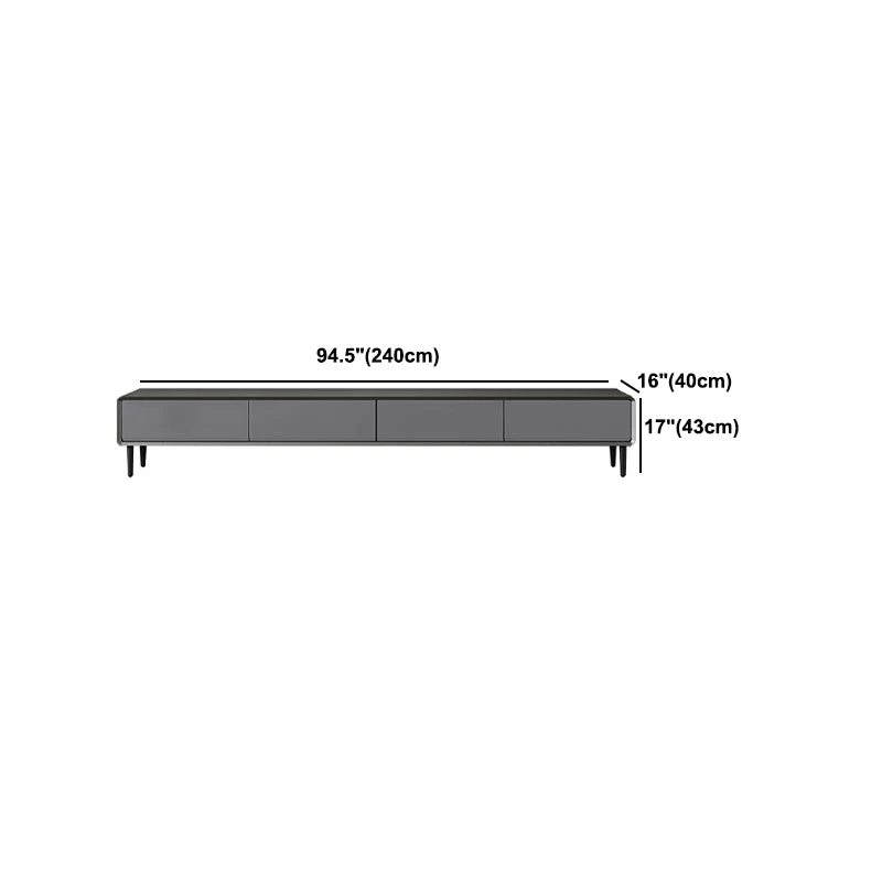 Mueble de TV rectangular industrial para el hogar con patas extendidas Clearhalo
