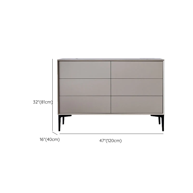 Servidor buffet contemporáneo con cajones Servidor de comedor de piedra y madera Clearhalo