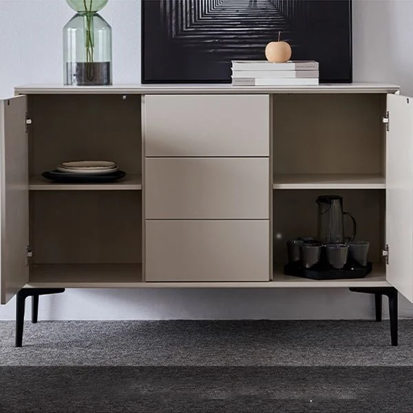 Servidor buffet contemporáneo con cajones Servidor de comedor de piedra y madera Clearhalo
