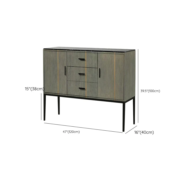 Servidor Buffet de madera de ingenierí Aparador Buffet moderno para cocina Clearhalo