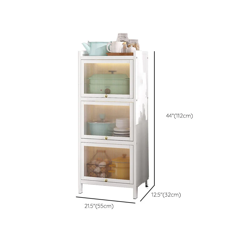 Servidor de buffet de metal blanco Servidor de comedor moderno para comedor Clearhalo
