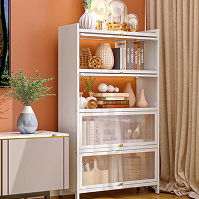 Servidor de buffet de metal blanco Servidor de comedor moderno para comedor Clearhalo