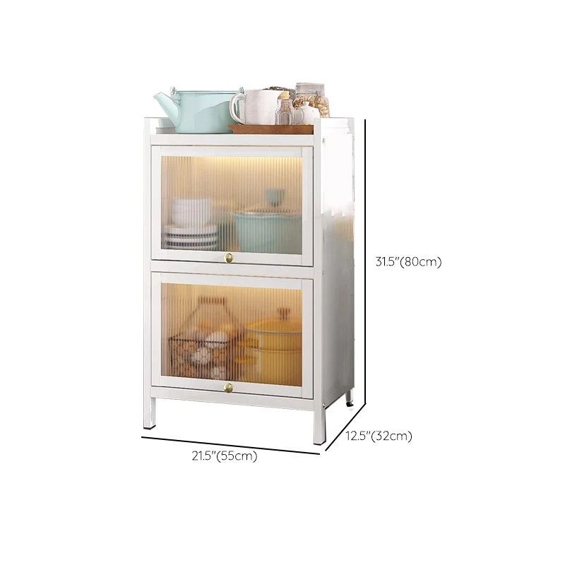 Servidor de buffet de metal blanco Servidor de comedor moderno para comedor Clearhalo