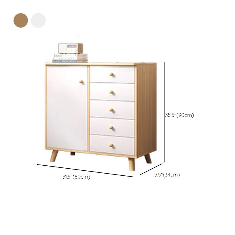 Servidor de buffet moderno, servidor de comedor de madera de ingenierí para cocina Blanco Clearhalo
