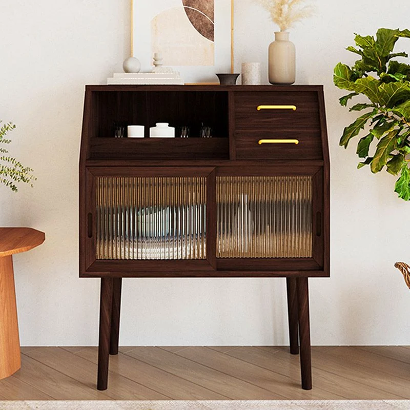Servidor Buffet Moderno Servidor de Comedor de Madera Maciza - 31.5"L x 17.8"W x 38.2"H Marron Clearhalo