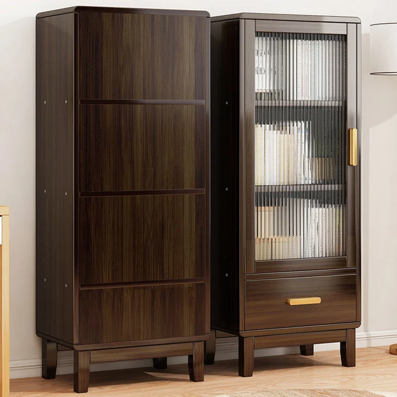 Servidor de cena de bambú con puerta acrílica estilo Glam con 1 cajón Gris Clearhalo