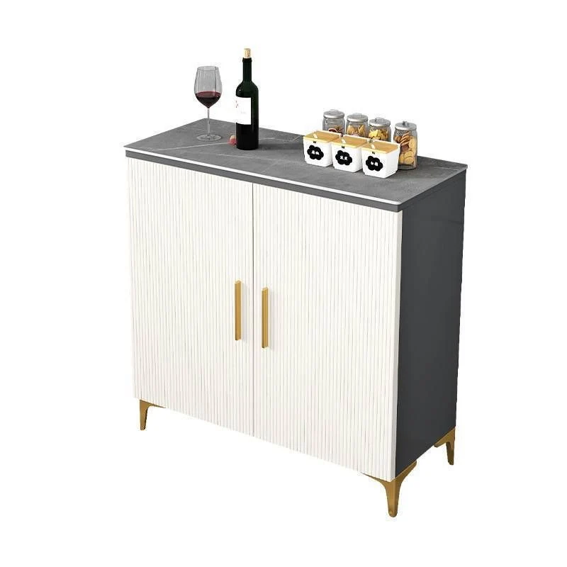 Servidor de cena de estilo moderno Servidor de madera de ingenierí con patas de metal Gris Clearhalo