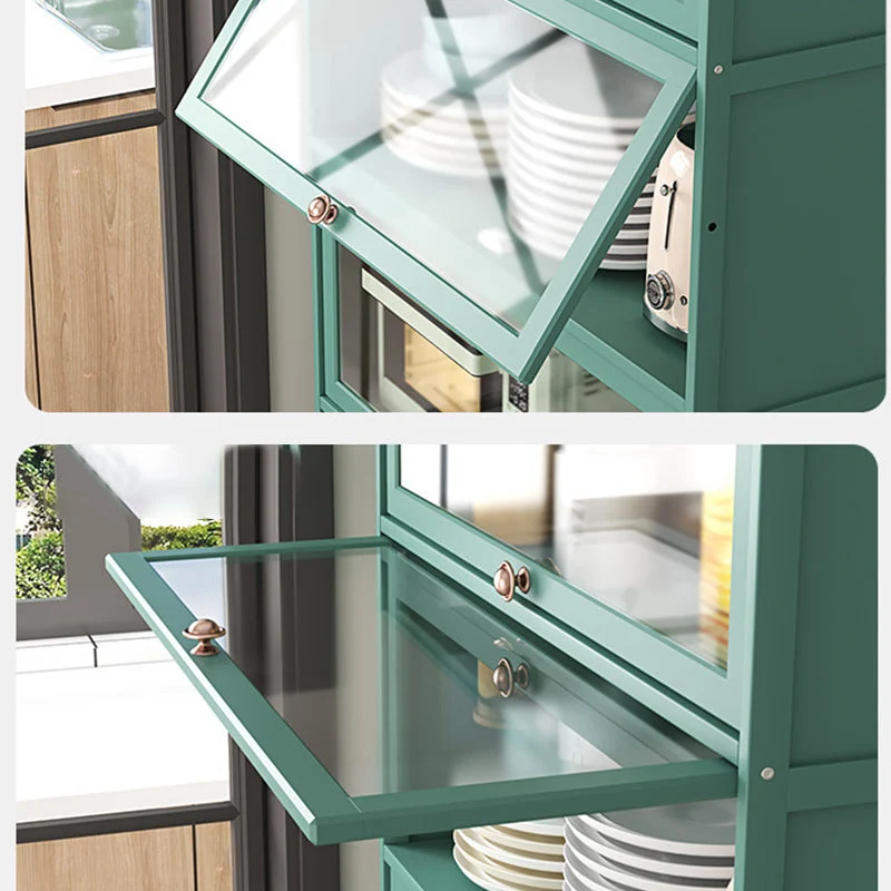 Servidor de cocina de bambú verde, servidor de comedor moderno para sala de estar Clearhalo