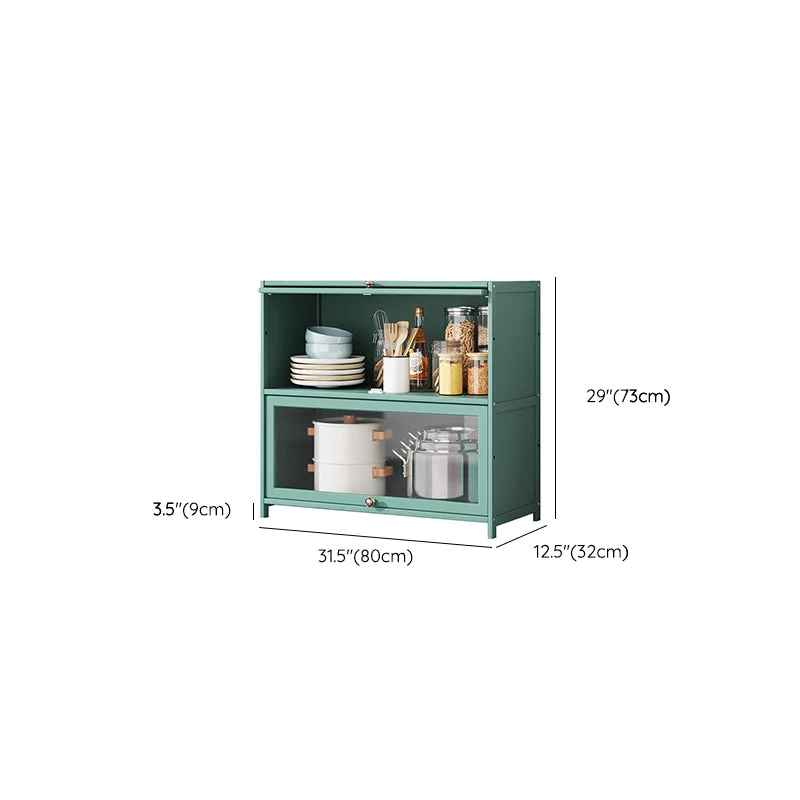 Servidor de cocina de bambú verde, servidor de comedor moderno para sala de estar Clearhalo