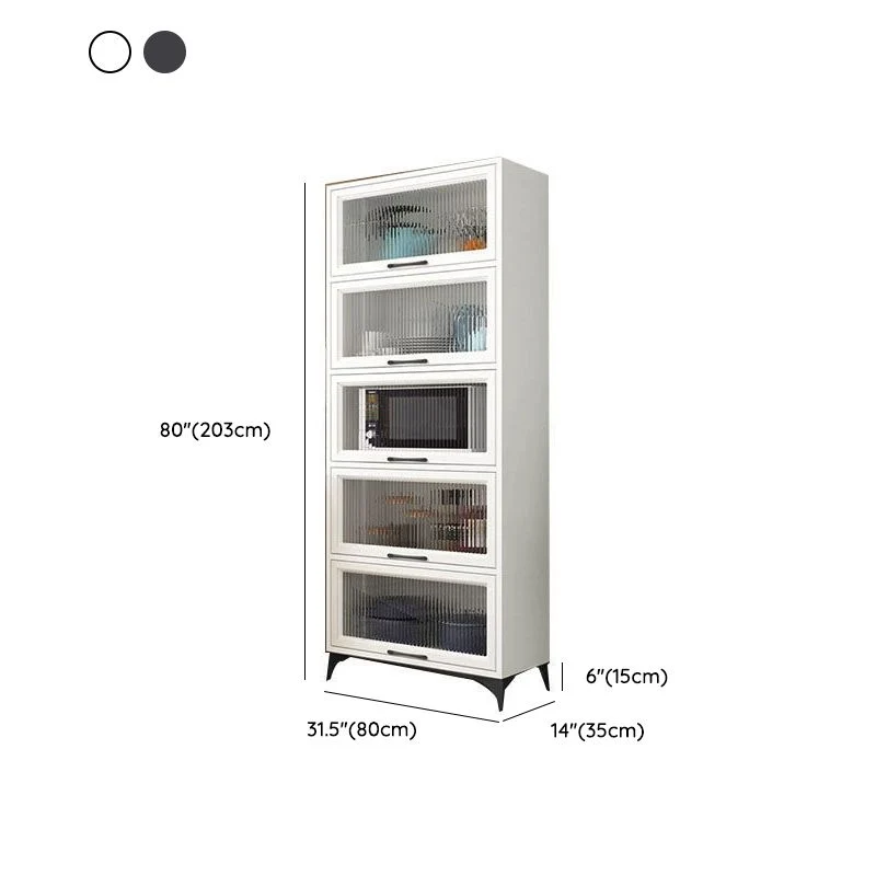 Servidor de cocina de estilo moderno, servidor de madera de ingenierí con patas de metal Blanco Clearhalo