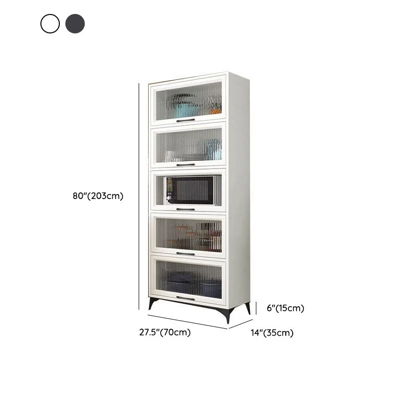 Servidor de cocina de estilo moderno, servidor de madera de ingenierí con patas de metal Blanco Clearhalo
