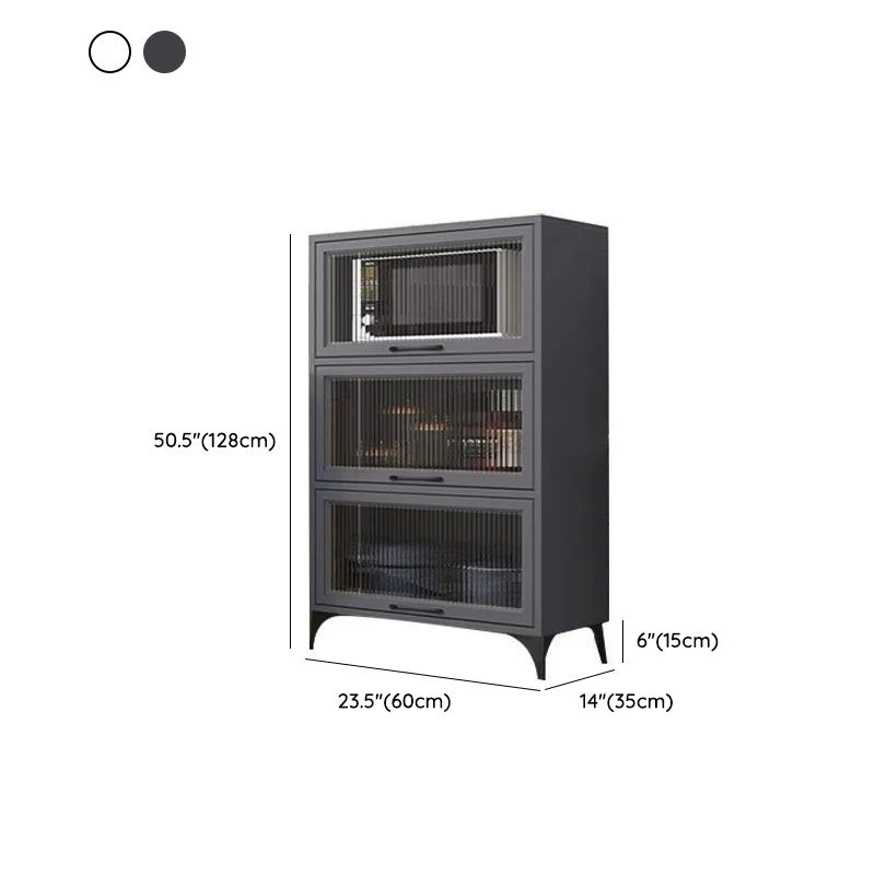 Servidor de cocina de estilo moderno, servidor de madera de ingenierí con patas de metal Blanco Clearhalo