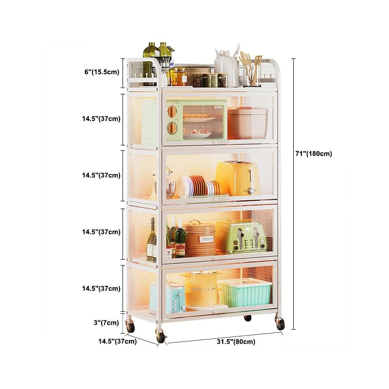 Servidor de comedor blanco contemporáneo Servidor de buffet de acero para cocina Clearhalo