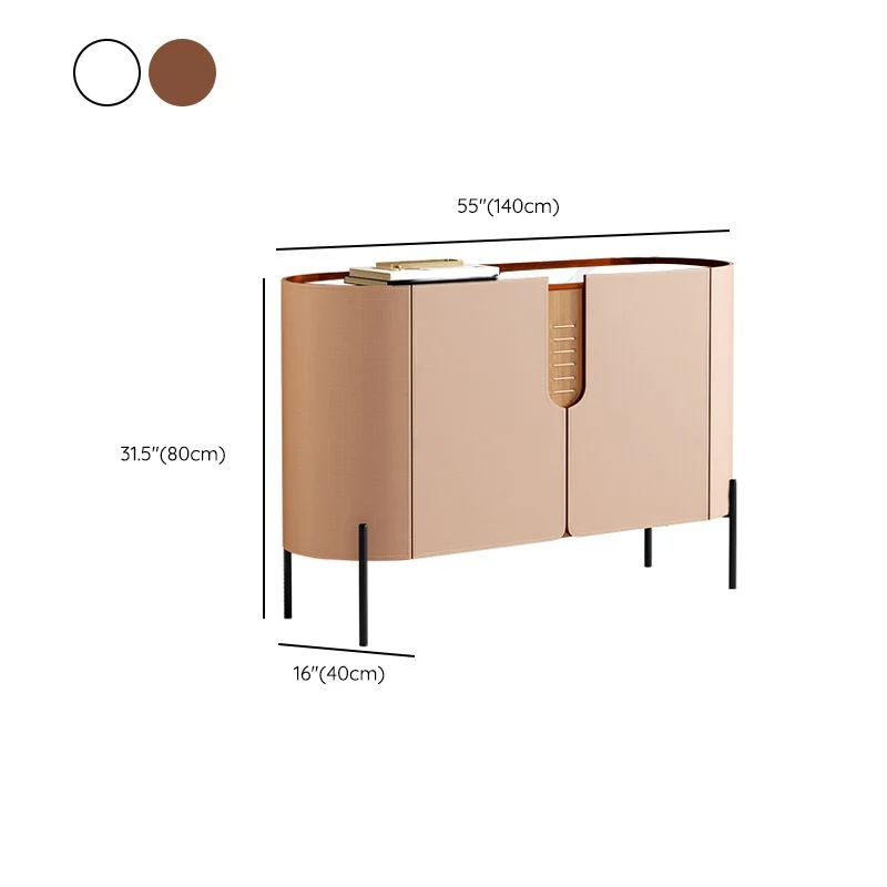 Servidor de comedor buffet de piedra moderno y contemporáneo con gabinetes Marron Clearhalo
