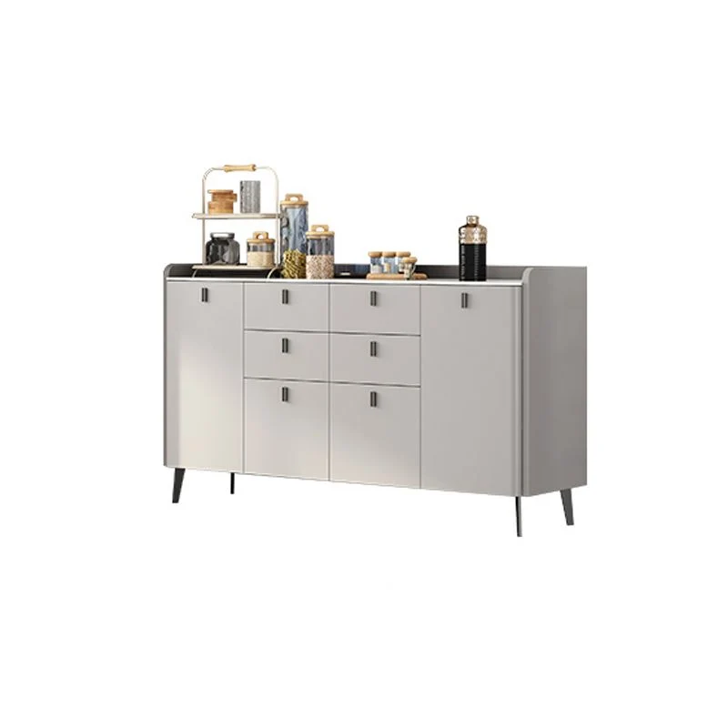 Servidor de comedor contemporáneo con cajones Mesa aparador gris Clearhalo