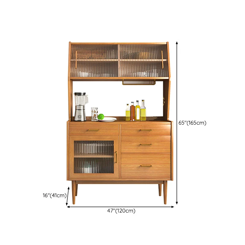 Servidor de comedor contemporáneo con puertas correderas Servidor de buffet de madera maciza Clearhalo