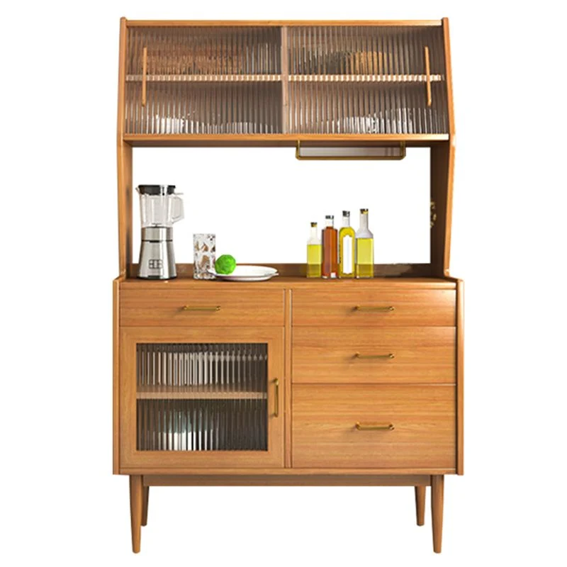 Servidor de comedor contemporáneo con puertas correderas Servidor de buffet de madera maciza Clearhalo