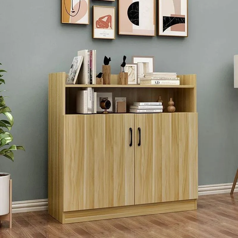 Servidor de comedor de estilo moderno con almacenamiento abierto de 35"L con 2 puertas Nogal Clearhalo