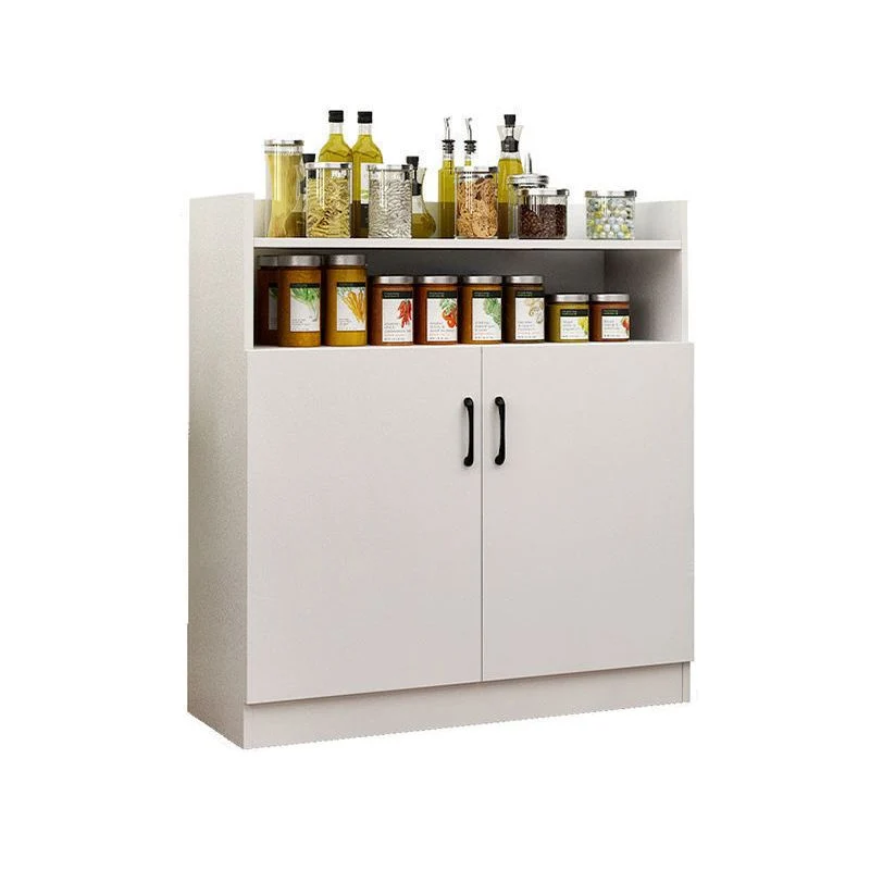 Servidor de comedor de estilo moderno con almacenamiento abierto de 35"L con 2 puertas Nogal Clearhalo