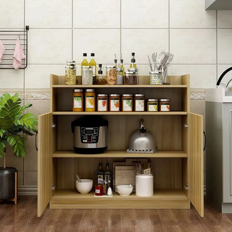 Servidor de comedor de estilo moderno con almacenamiento abierto de 35"L con 2 puertas Nogal Clearhalo