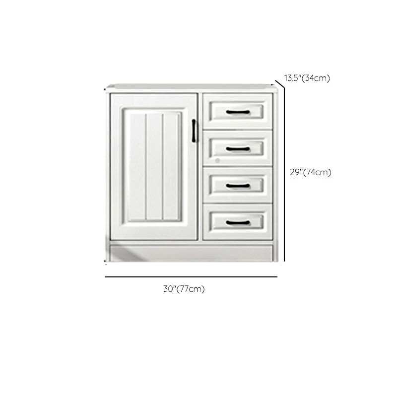 Servidor de comedor de madera de ingenierí blanca Servidor de buffet moderno con cajones Clearhalo