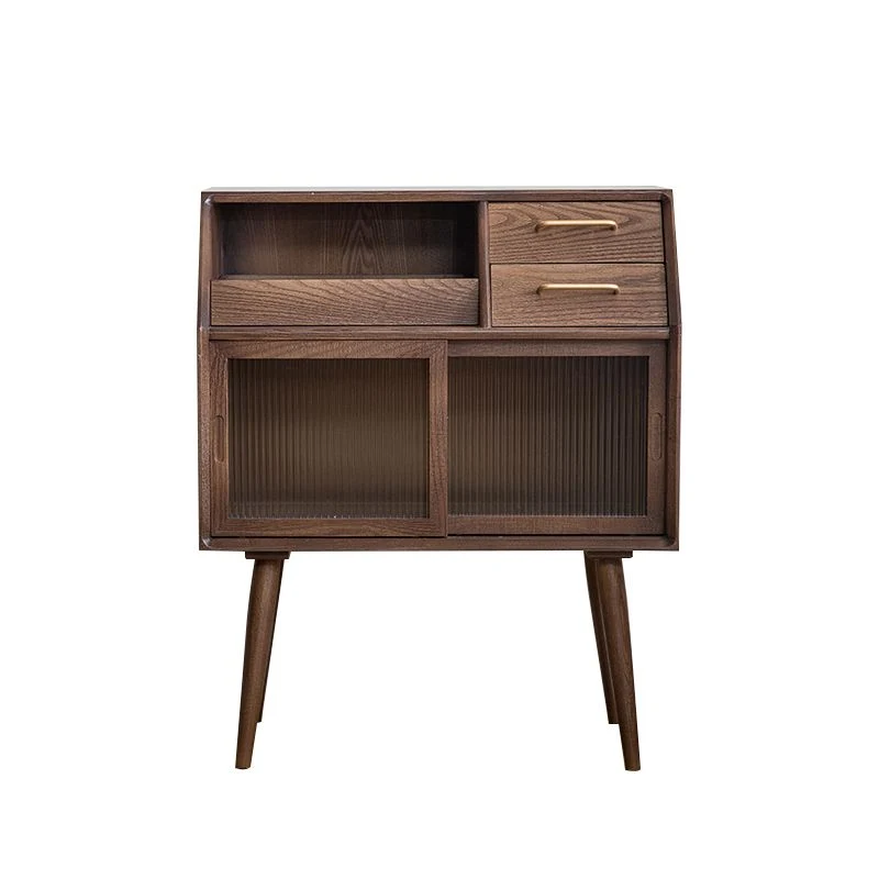 Servidor de comedor de madera maciza de pino con cajones Servidor de buffet contemporáneo de 31,5"L Nuez Clearhalo
