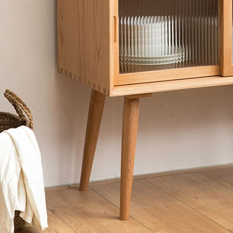 Servidor de comedor de madera maciza de pino con cajones Servidor de buffet contemporáneo de 31,5"L Nuez Clearhalo