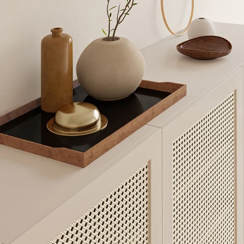 Servidor moderno de madera maciza de pino, aparador buffet con puertas de 16" de ancho x 35" de alto Negro Clearhalo
