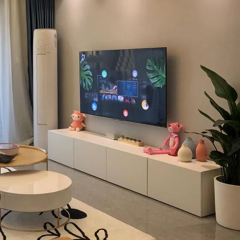 16" D Soporte de TV blanco de madera moderno Consola Soporte de TV de almacenamiento cerrado con 3/4 cajones Clearhalo