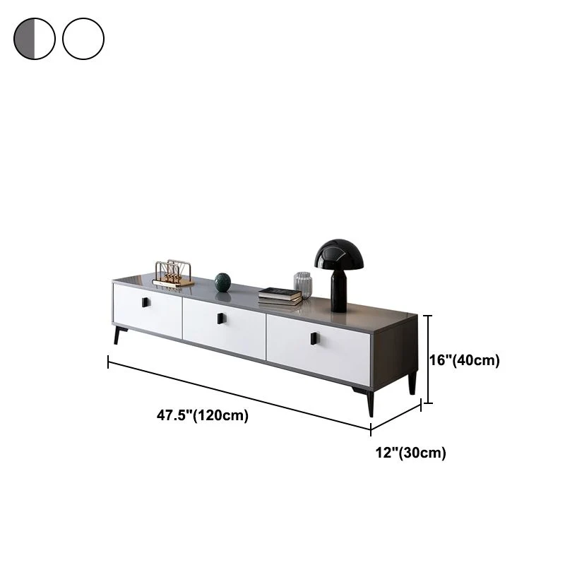 3 / 4 soporte cerrado de madera del almacenamiento TV del soporte moderno de las puertas TV medios, 12" D X 16" H Blanco C...