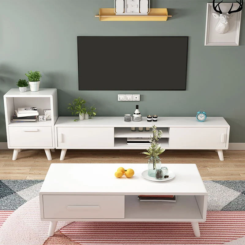 Soporte de madera de caucho para TV, consola de almacenamiento abierto para TV con 2 puertas correderas, 12" D X 17" H Mad...