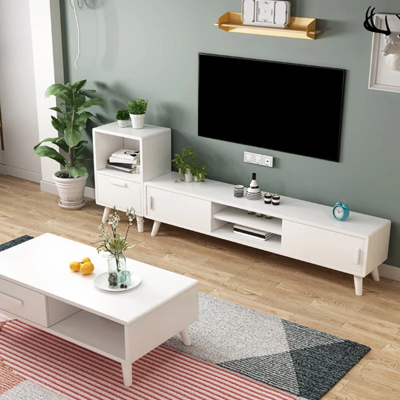 Soporte de madera de caucho para TV, consola de almacenamiento abierto para TV con 2 puertas correderas, 12" D X 17" H Mad...