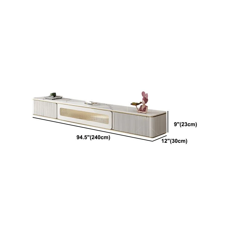 Soporte de TV montado en la pared Consola de medios de almacenamiento cerrada de madera con puerta de vidrio, 12" D X 9" H...