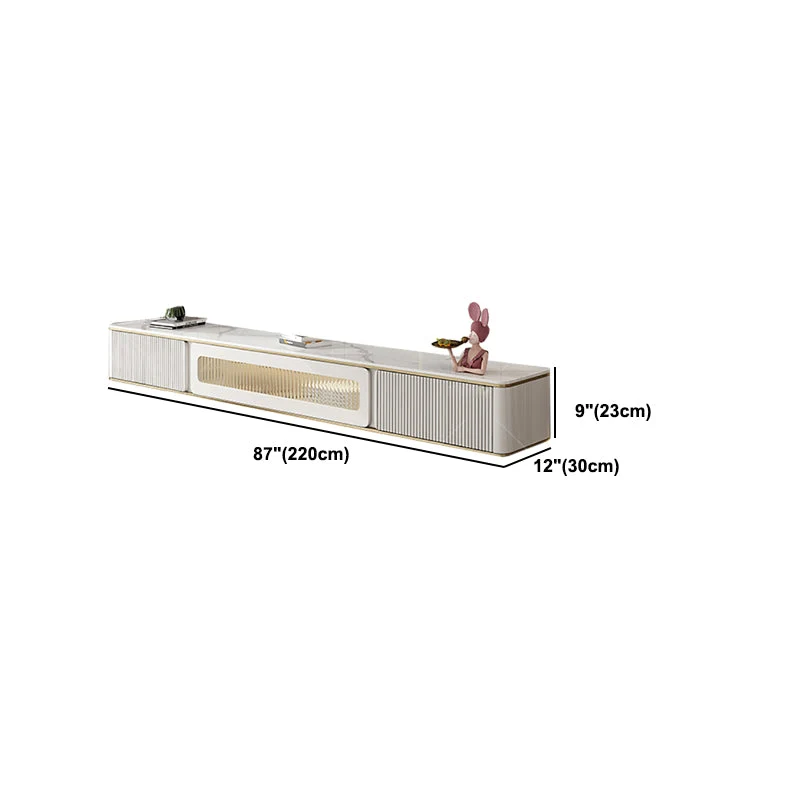 Soporte de TV montado en la pared Consola de medios de almacenamiento cerrada de madera con puerta de vidrio, 12" D X 9" H...