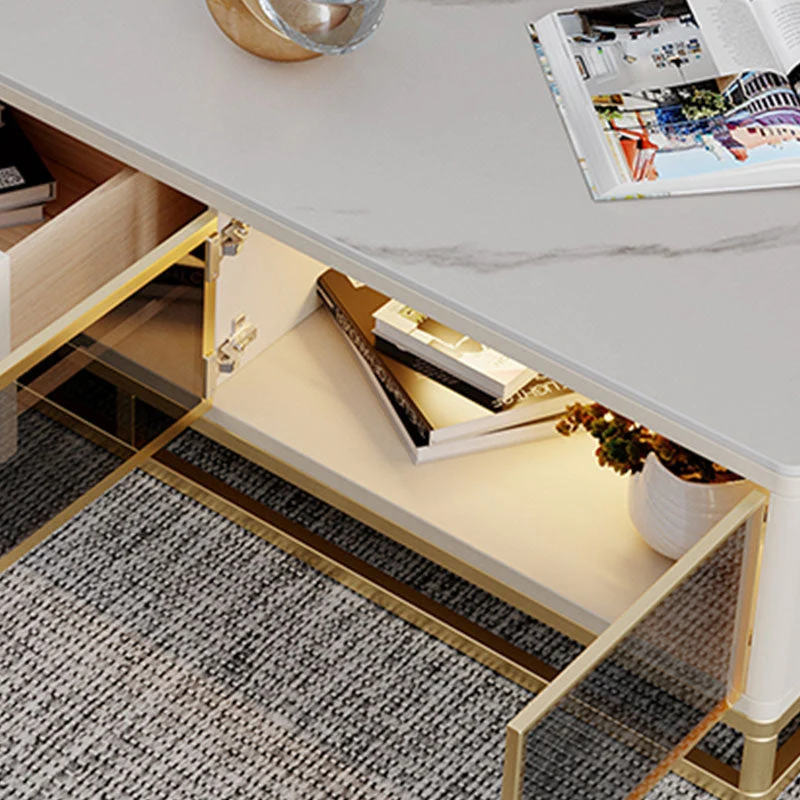 Soporte multimedia para TV contemporáneo, consola multimedia con 1 cajón de madera sintética Blanco Clearhalo