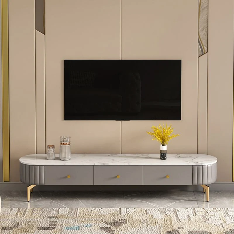Soporte multimedia para TV escandinavo Consola de soporte para TV con almacenamiento cerrado Gris Clearhalo