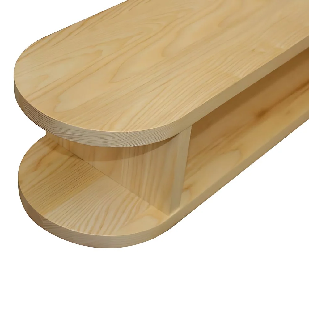 Soporte multimedia de pared con acabado mate y estantes Consola de TV escandinava de madera maciza Nuez Clearhalo
