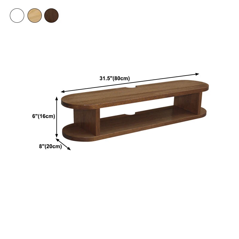 Soporte multimedia de pared con acabado mate y estantes Consola de TV escandinava de madera maciza Nuez Clearhalo