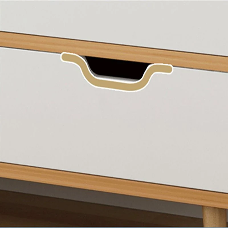 Soporte nórdico para TV de 12" de profundidad, consola de TV de madera con almacenamiento abierto, cajones y puerta Blanco...