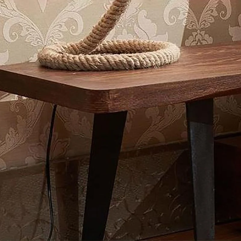 Soporte para TV de 16 "H, consola de TV de madera maciza marrón de estilo industrial para sala de estar Clearhalo