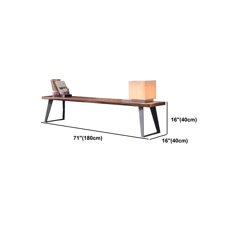 Soporte para TV de 16 "H, consola de TV de madera maciza marrón de estilo industrial para sala de estar Clearhalo