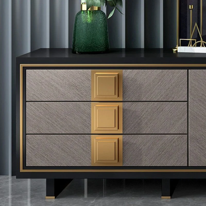 Soporte para TV contemporáneo con cajones Soporte para medios de TV con almacenamiento cerrado Clearhalo