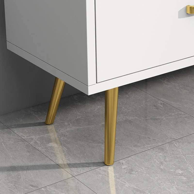 Soporte para TV estilo Glam, consola de TV con almacenamiento cerrado de madera y gabinete Blanco Clearhalo