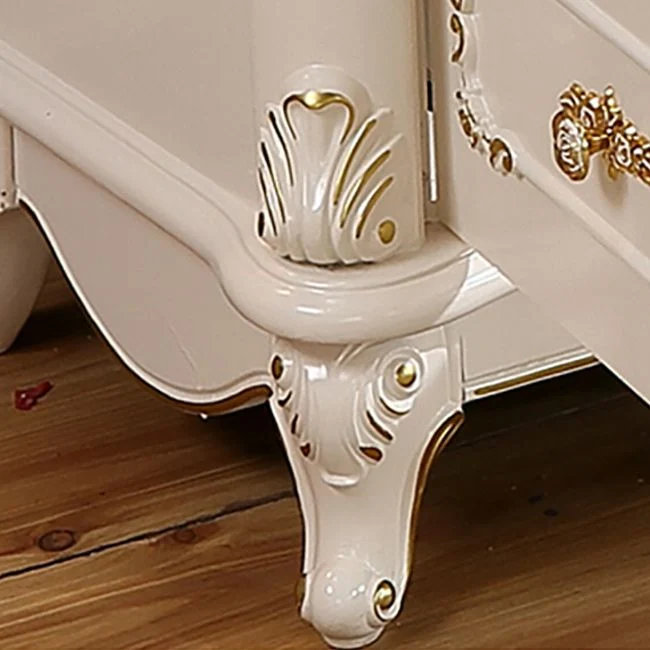 Soporte para TV Glam con 2 cajones, consola multimedia de madera maciza, soporte para TV Clearhalo
