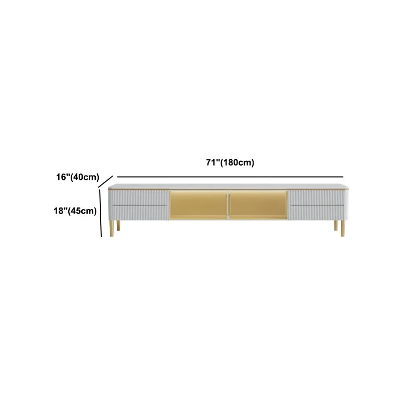 Soporte para TV Glam Style Stone, consola para TV con almacenamiento cerrado, color blanco, con 2 cajones Clearhalo