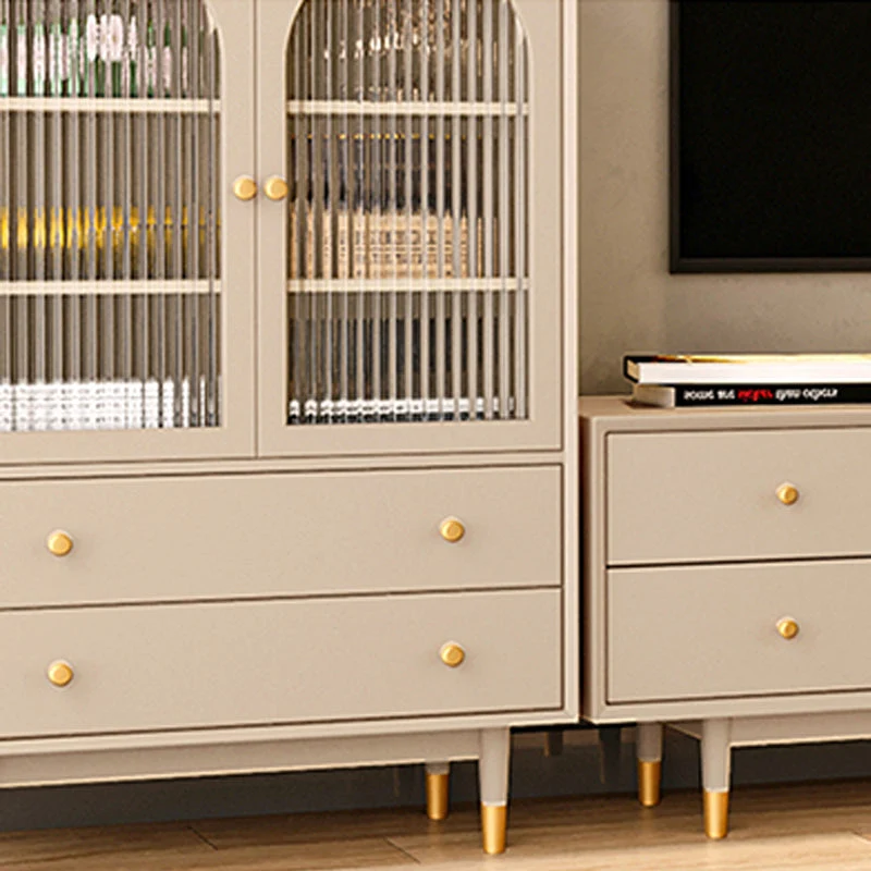 Soporte para TV moderno de 16" D, consola multimedia de almacenamiento cerrada de madera con 2 cajones y 1 puerta Albarico...