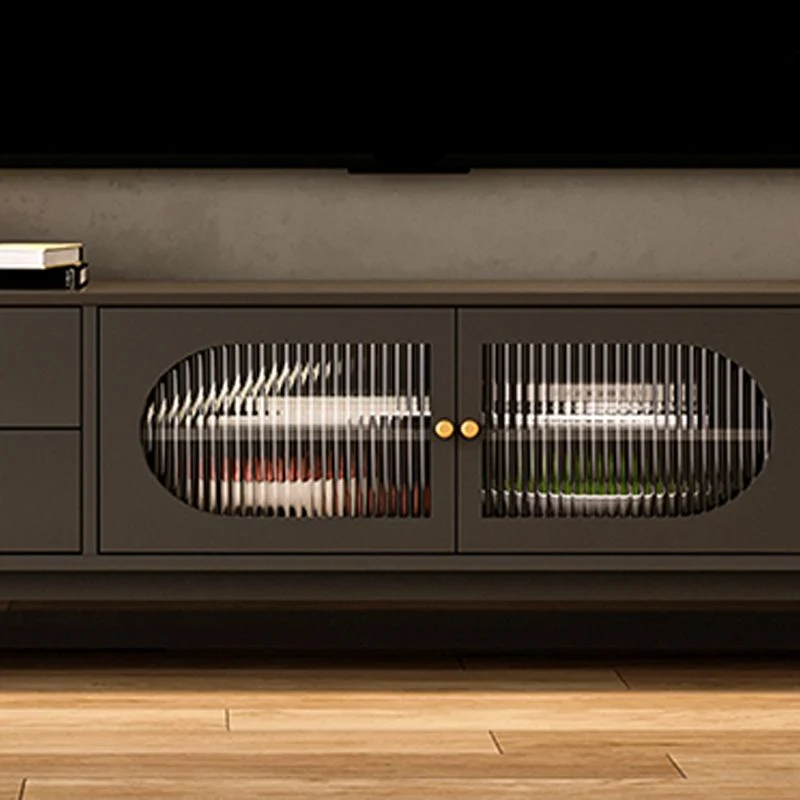 Soporte para TV moderno de 16" D, consola multimedia de almacenamiento cerrada de madera con 2 cajones y 1 puerta Albarico...