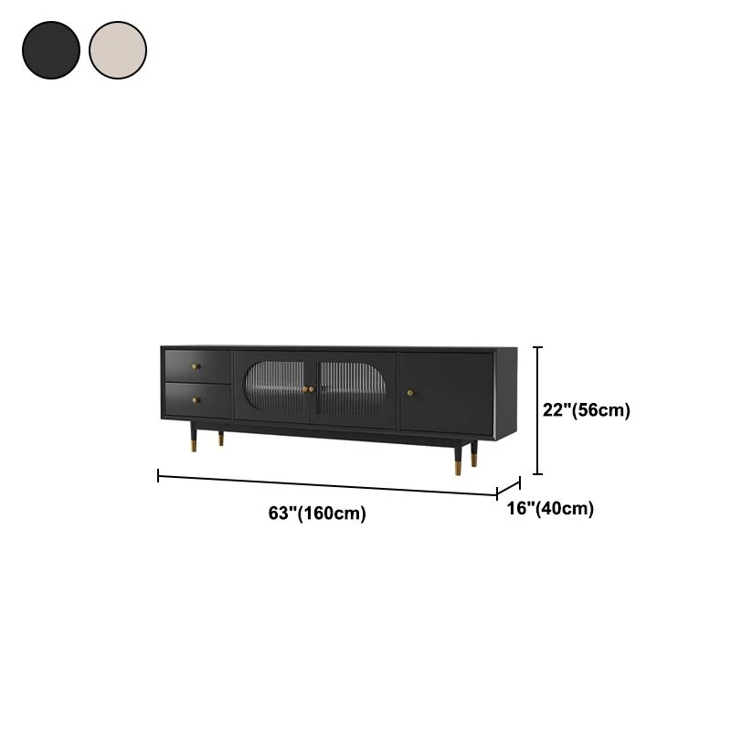 Soporte para TV moderno de 16" D, consola multimedia de almacenamiento cerrada de madera con 2 cajones y 1 puerta Albarico...